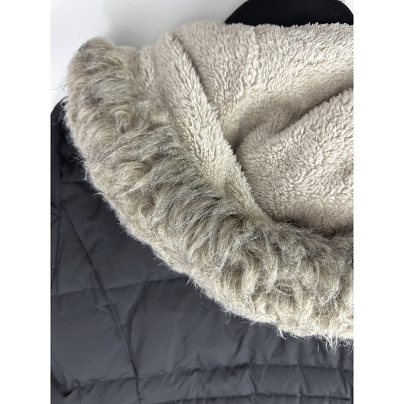 Lauren Ralph Lauren Down Puffer Coat Sherpa Faux Fur Hood Black Women's Size XL - Picture 9 of 16